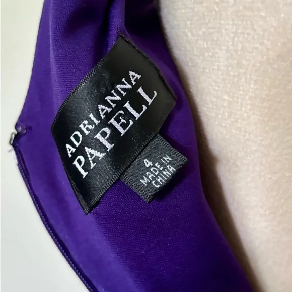 NWT Adrianna Papell Vibrant Purple Midi Cocktail Bodycon Dress w Ruffle Skirt - Picture 8 of 10
